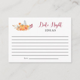 Cartão De Conselho Data Noite Ideias Chá de panela Queda Abóbora Abób
