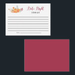 Cartão De Conselho Data Noite Ideias Chá de panela Queda Abóbora Abób<br><div class="desc">Carteira noturna de data de Chá de panela do tema de outono com abóbora elegante de aquarela.</div>