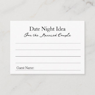Cartão De Conselho Date Night Ideas Advice Card