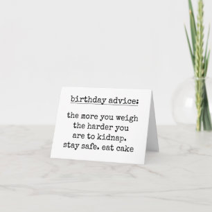 Cartão de Conselho de Aniversário Engraçado Citaçã