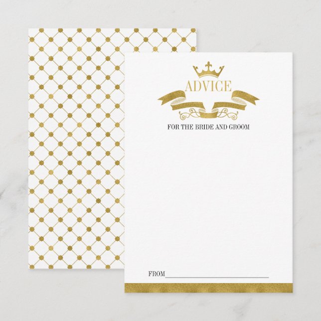 Cartão de Conselho de Casamento Classic Gold Crest (Frente/Verso)