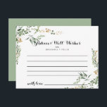 Cartão de Conselho de Casamento com Folhagem Verde<br><div class="desc">Este cartão de conselho de casamento com folhagem verde tropical dourada é perfeito para um casamento moderno. O design apresenta lindas ilustrações pintadas à mão de folhagem tropical de verão dourada e verde. Esses cartões são perfeitos para um casamento, chá de noiva, chá de bebê, festa de formatura e mais....</div>