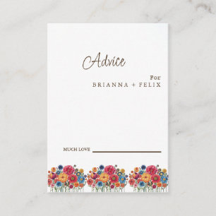 Cartão de Conselho de Casamento de Flor Silvestre