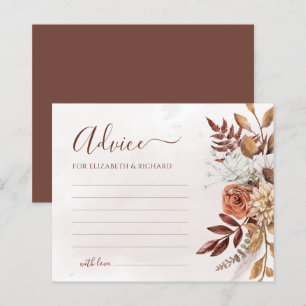 Cartão de Conselho de Casamento de Outono Boho Flo