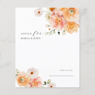 Cartão de Conselho de Casamento Floral Boho Peach