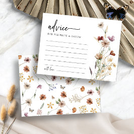 Cartão de Conselho de Casamento Floral Branco
