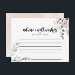 Cartão de Conselho de Casamento Floral Rosa Clássi<br><div class="desc">Este cartão de conselho de casamento floral rosa clássico empoeirado é perfeito para um casamento rústico. O design apresenta rosas elegantes em aquarela rosa empoeirado e folhagens verdes, montadas de forma organizada em lindos buquês. Esses cartões são perfeitos para um casamento, chá de noiva, chá de bebê, festa de formatura...</div>