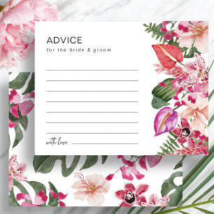 Cartão de Conselho de Casamento Floral Tropical Co