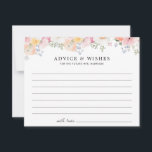 Cartão de Conselho de Chuveiro de Noiva Floral Pas<br><div class="desc">Lindo cartão de 'conselho e votos' de chuveiro de noiva floral pastel com flores pastéis macias rosa,  laranja e amarelo.</div>