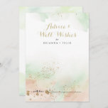 Cartão De Conselho Desejos de Casamento Confetti Dourado com Aquarela<br><div class="desc">Este cartão de boas intenções de casamento de "confetti de água" é perfeito para um casamento rústico. O design apresenta um fundo cor-de-água rosa, verde e branco com abertura de confete com brilho dourado. Estas cartas são perfeitas para um casamento, chá de panela, chá de fraldas, festa de formatura e...</div>