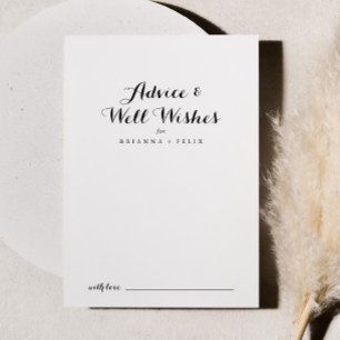 Cartão De Conselho Desejos de Casamento de Caligrafia Moderna