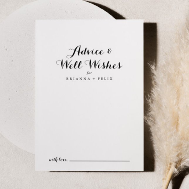 Cartão De Conselho Desejos de Casamento de Caligrafia Moderna (Criador carregado)