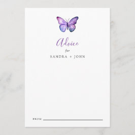 Cartão De Conselho Desejos de Casamento de Chá de panela de Borboleta