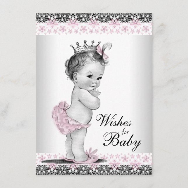 Cartão De Conselho Desejos de Princesa para Bebê Carta de Chuvinha de (Frente)