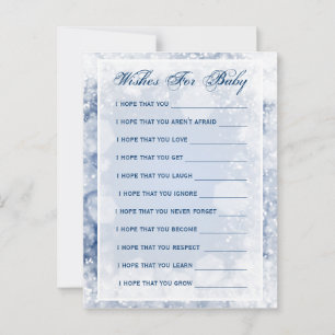 Cartão De Conselho Desejos para Chá de fraldas Night Sparkle Blue