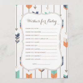 Cartão De Conselho Desejos Para Filhos De Setas Tribais Chá Marinho L