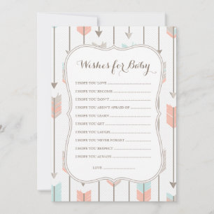 Cartão De Conselho Desejos Para Jogo De Chá De Setas Tribais Para Beb