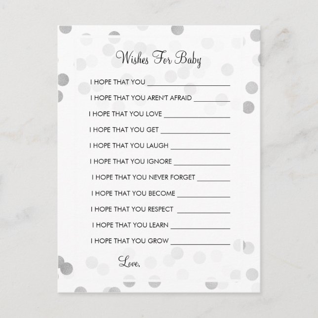 Cartão De Conselho Desejos Para Luzes Leves Da Folha De Chá de fralda (Frente)