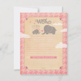 Cartão De Conselho Desejos para Menina - Cartas de Conselhos Elefante