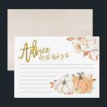 Cartão De Conselho Dicas de Florais de Abóbora Branca para a noiva<br><div class="desc">Cartão de Dicas de Florais de Abóbora Branca para a noiva</div>