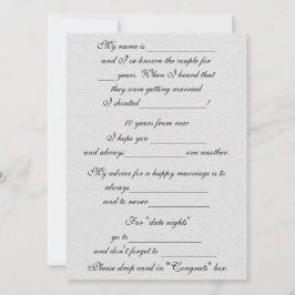 Cartão De Conselho Dicas Engraçadas de Casamento para Noiva e Noivo