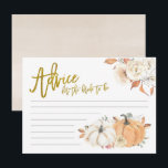 Cartão De Conselho Dicas Florais de Abóbora Branca para a Noiva<br><div class="desc">Cartão de Dicas Florais de Abóbora Branca para a Noiva</div>