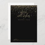 Cartão De Conselho Dourada Confetti Script Weding Bem Deseja<br><div class="desc">Este guião dourado, que quer um cartão de aconselhamento, é perfeito para um casamento rústico. O simples e elegante design apresenta um espumante confete de ouro acoplado a uma tipografia de na moda. Estas cartas são perfeitas para um casamento, chá de panela, chá de fraldas, festa de formatura e muito...</div>