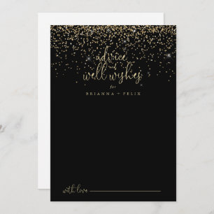 Cartão De Conselho Dourada Confetti Script Weding Bem Deseja