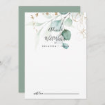 Cartão De Conselho Dourado Casamento Eucalyptus Calliografia Desejos<br><div class="desc">Este cartão de conselho de casamento de eucalipto em ouro, é perfeito para um casamento russo. Este design artístico apresenta a aquarela desenhada à mão, ouro e folhagem verde, inspirando beleza natural. Estas cartas são perfeitas para um casamento, chá de panela, chá de fraldas, festa de formatura e muito mais....</div>