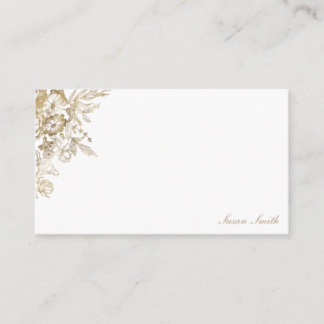 Cartão De Conselho Dourado Floral Personalizado (Frente)