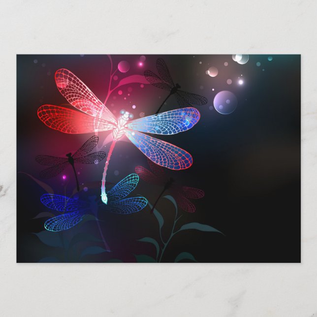 Cartão De Conselho Dragonfly vermelha (Frente)