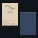 Cartão De Conselho Dusty Blue Autumn Boho Date Night Advice Card<br><div class="desc">This Dusty Blue Autumn Boho wedding date night advice card combines an antique vibe with a retro bohemian wildflower look. The elegant, neutral beige wildflowers on top of the dusty blue, navy background, with its classy calligraphy typography, allows for a formal but wild and floral, vintage style marriage celebration theme....</div>