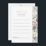 Cartão De Conselho Dusty Rosa Floral Sage Green Wedice Card<br><div class="desc">Este doce cartão de conselho de casamento verde de sábio floral de rosa floral é um conjunto de sonhos que encarna a essência do charme de vintage e da elegância moderna. Apresentando designs artesanais adornados com eucalipto verde, e rosa florais poeirentos acentuados com bordas geométricas de ouro e tipografia contra...</div>