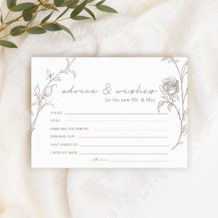 Cartão de Conselho e Desejos de Casamento Sepia Vi