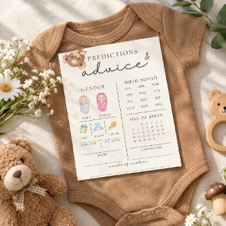 Cartão de Conselho e Previsões para Chá de Bebê do