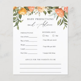 Cartão de Conselho e Previsões para o Pequeno Bebê