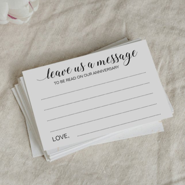 Cartão De Conselho Elegant Leave Us A Message Wedding Advice Cards (Criador carregado)