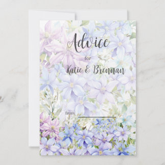 Cartão De Conselho Elegant Periwinkle Clematis Wedding