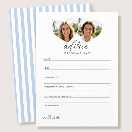 Cartão De Conselho Elegant Wedding Advice & Wishes Cards Photo Blue