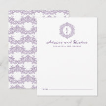 Elegante Brasão de Família Roxo Monograma de Casam