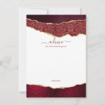 Cartão De Conselho Elegante Burgundy e Dourado Casamento Agata<br><div class="desc">Celebre em estilo com esses cartões modernos e modernos de conselhos. O design apresenta um plano de fundo de radiação broca de cor d'água e brilho dourado com letra de script manual correspondente. Estes cartões permitirão aos seus convidados escrever um aviso para que guarde e leia nos próximos anos. O...</div>