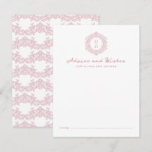 Elegante Crista de Herança Rosa Monograma de Casam