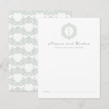 Elegante Crista de Monograma de Casamento Verde Sa