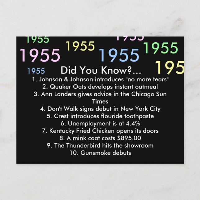 Cartão De Conselho Em 1955 você sabia? (Frente)