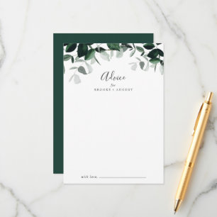 Cartão De Conselho Emerald Greenery Wedding