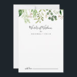 Cartão De Conselho Eucalyptus Palavras Simples de Casamento Floral da<br><div class="desc">Este simples eucalipto de casamento floral de um cartão de conselho de sabedoria é perfeito para um casamento moderno. A design apresenta lindas folhas verdes de eucalipto pintadas artesanalmente, dispostas em formas geométricas, inspirando beleza natural. Estas cartas são perfeitas para um casamento, chá de panela, chá de fraldas, festa de...</div>