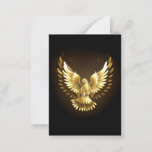 Cartão De Conselho Faux Gold Foil Peace Dove em Preto