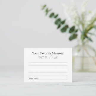 Cartão De Conselho Favorite Memory with the Couple Advice Card