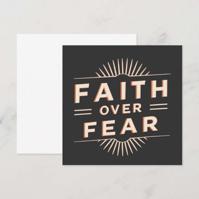 Cartão De Conselho Fé sobre o medo (Frente/Verso)