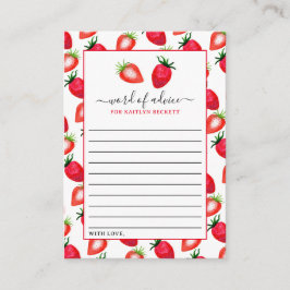 Cartão De Conselho Festa de aniversário de Morango Cápsula